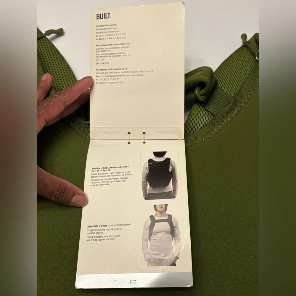 Built NWT Olive Laptop‎ Backpack
